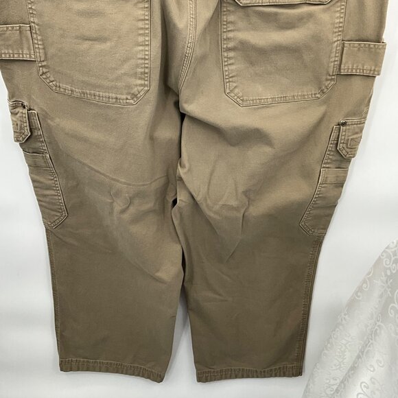Duluth Trading Flex Fire Hose Cargo Pants 48x28 Mens Khaki Durable Workwear 97% - Picture 7 of 8